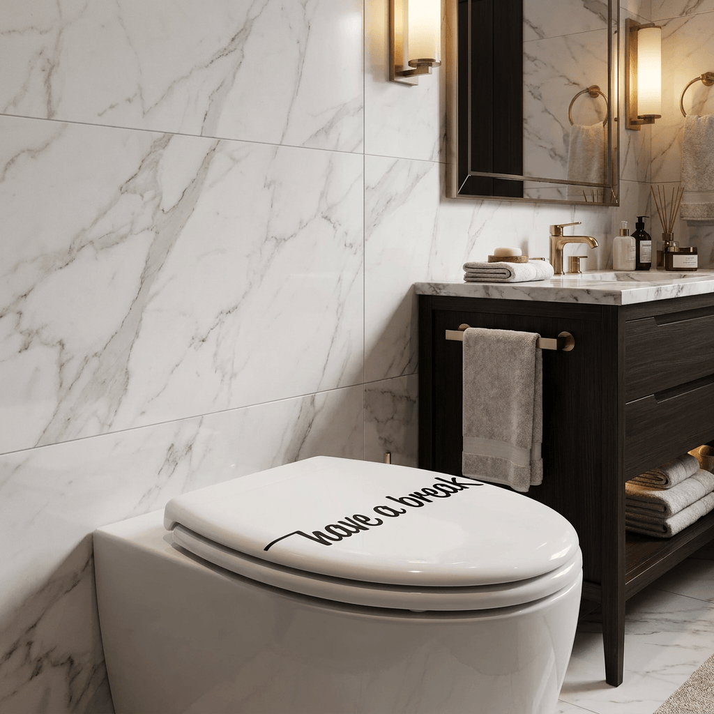 Wenko Close Duroplast WC Seat with Modern Typography Design